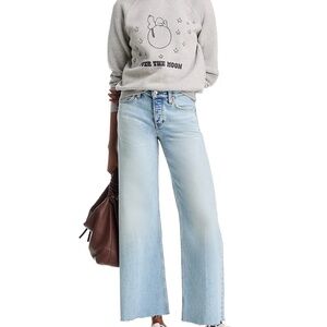 RE/DONE Mid Rise Wide Leg Ankle Jeans in Undertow